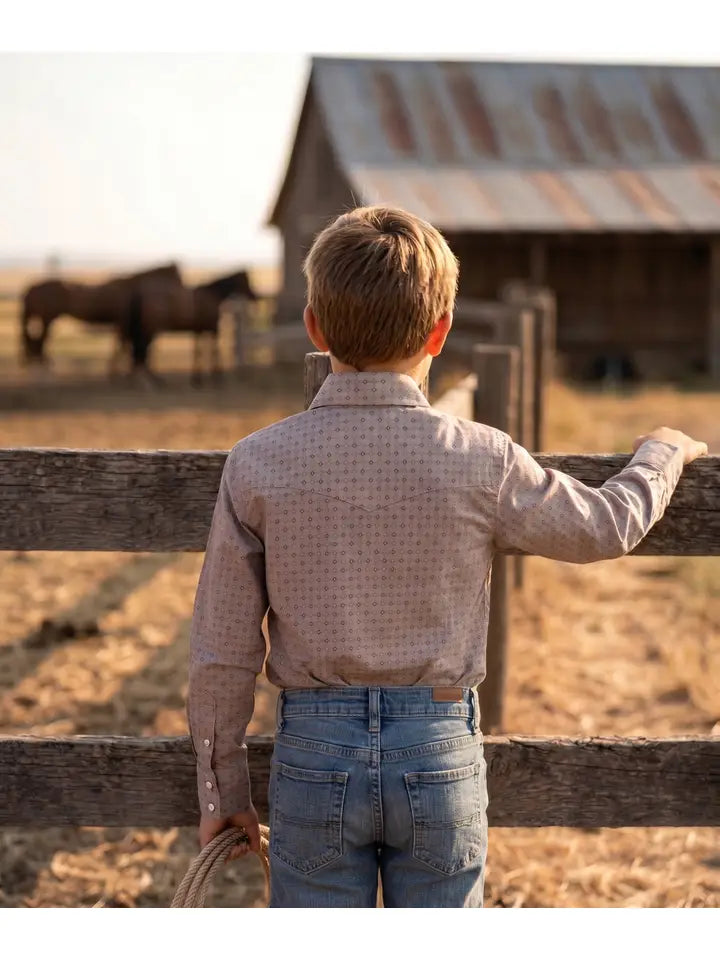 Boys' Pearl Snap Long Sleeve Shirt