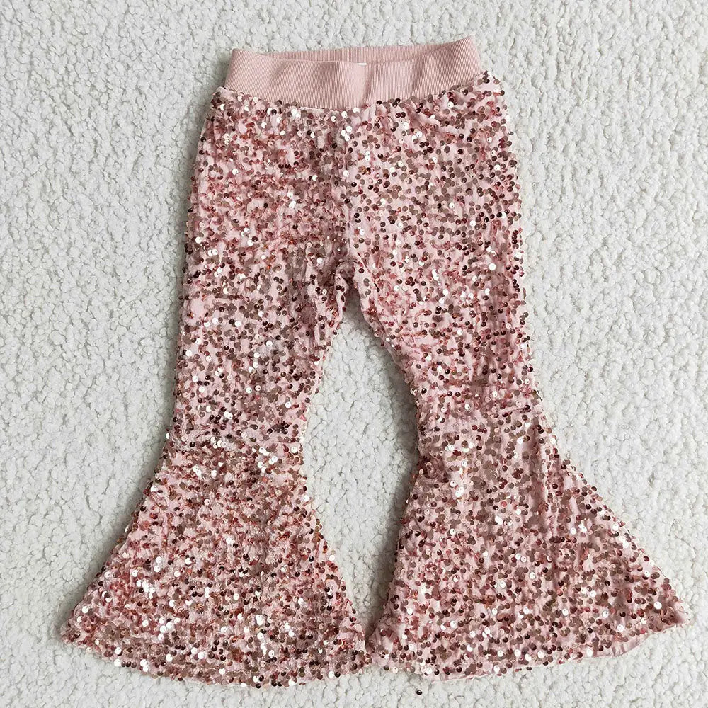 Sequin Bell Bottom Pants