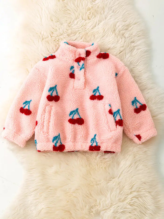 Pink Cherry Sherpa Pullover