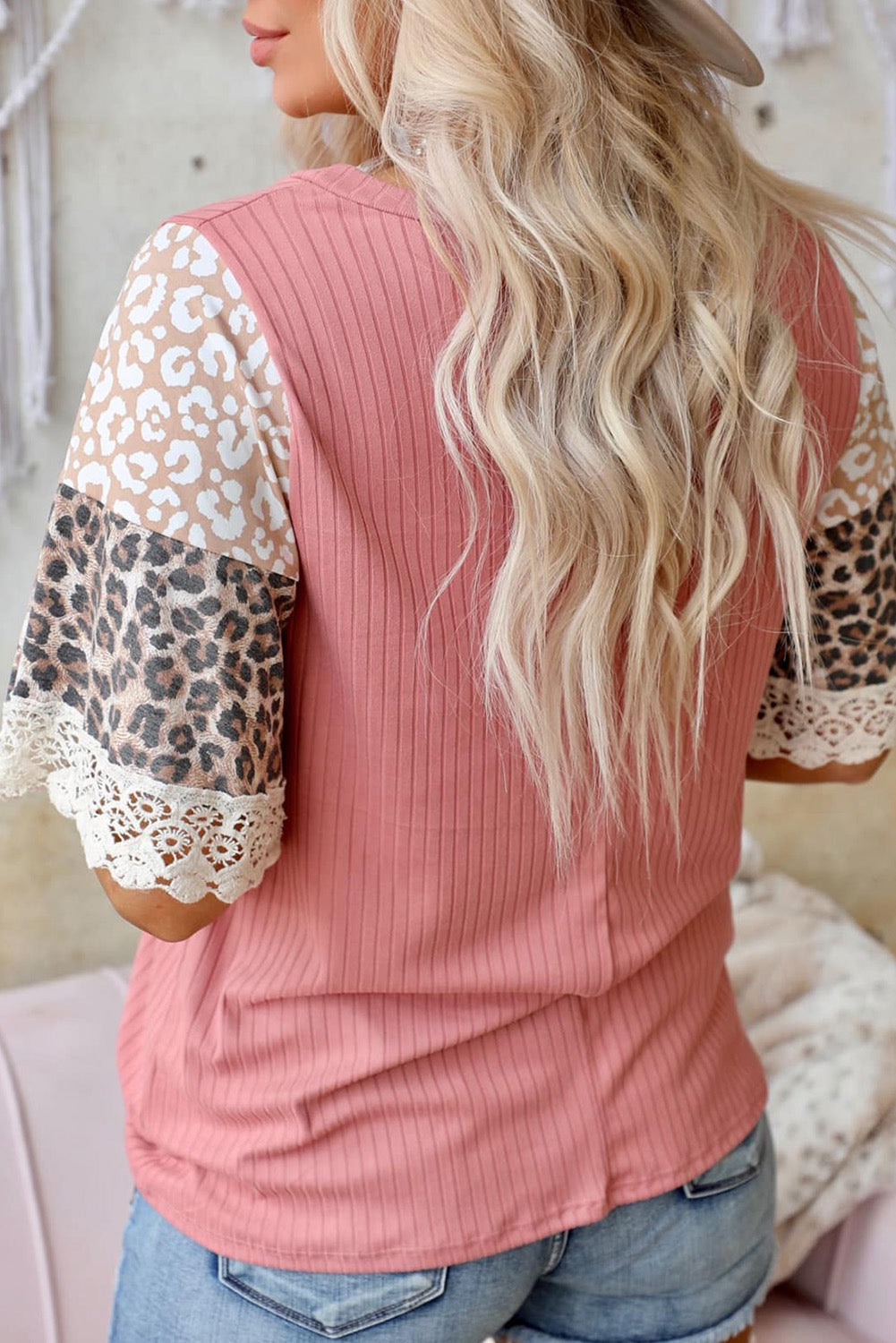 Leopard Print Lace Loose Top