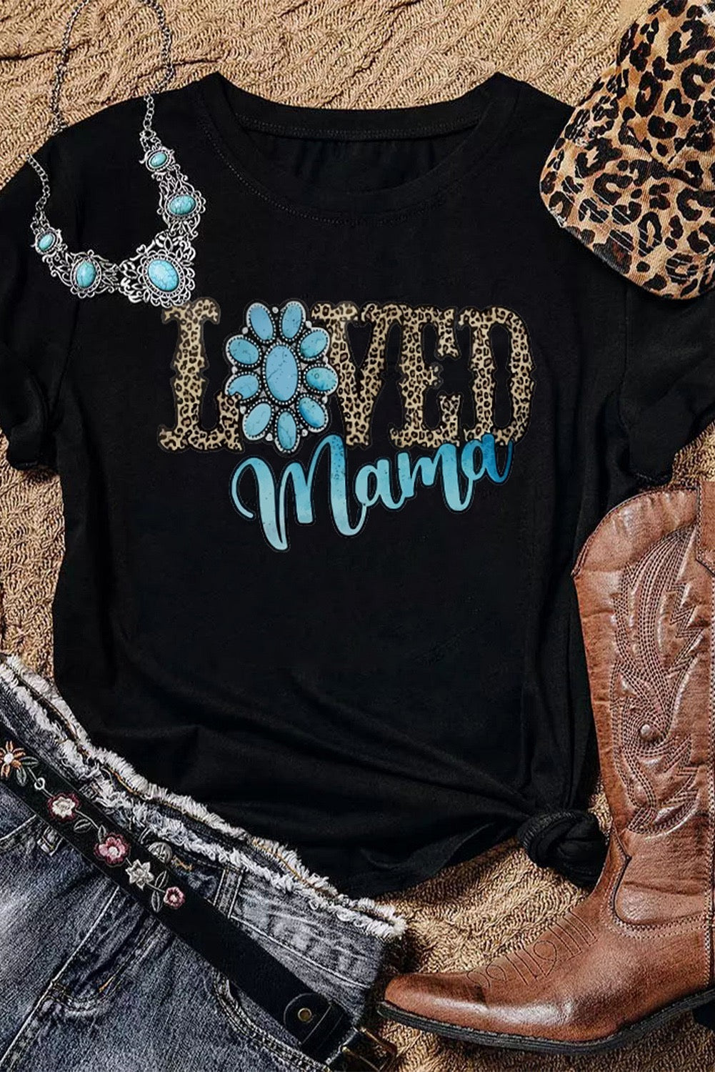 Loved Mama Leopard T Shirt