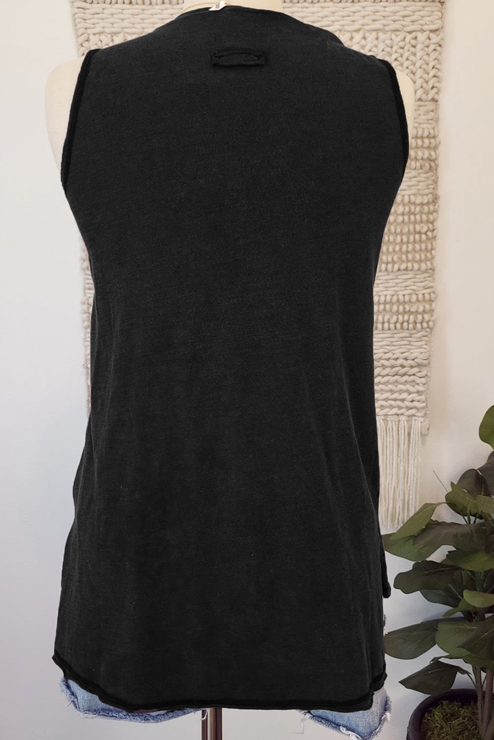 Pleated Crew Neck Tank Top