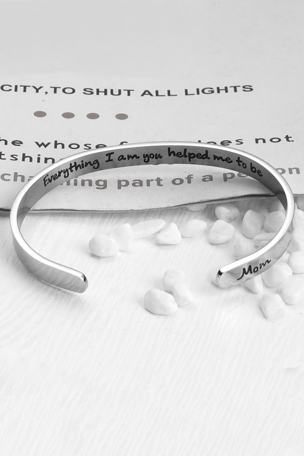 Silver Letter Engraved Bracelet