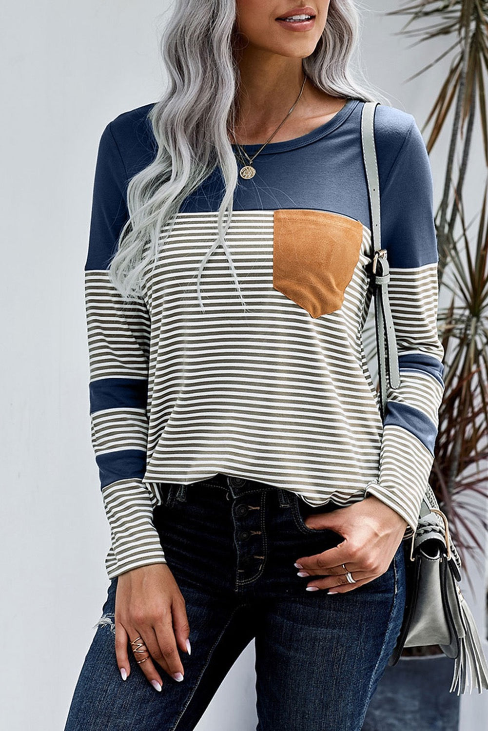 Pinstripe Patch Pocket Top