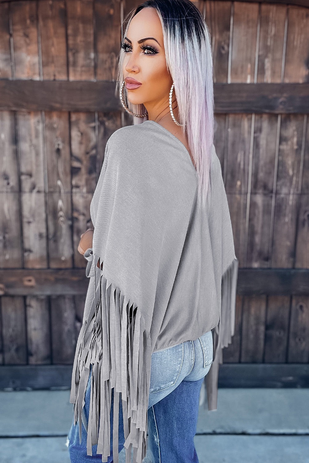 Fringe V-Neck Top